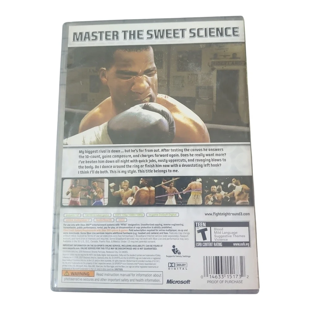 Fight Night Round 3 – Xbox 360 Platinum Hits – Complete with Game Disc & Manual